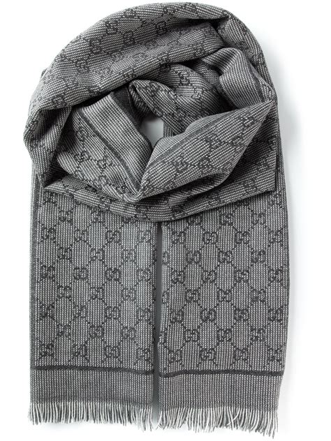 gucci grey monogram scarf